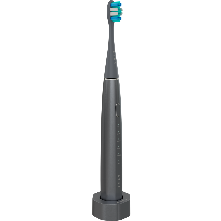 Wireless Tooth Brush, Grey, 3 Brush Heads, 1400mAh, Function: Soft, Clean, Massage, White, Sweep - Slika 3