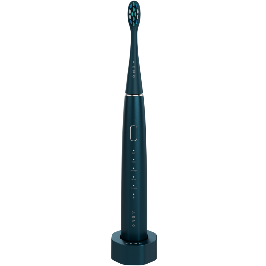 Wireless Tooth Brush, Navy Blue, 3 Brush Heads, 1400mAh, Function: Soft, Clean, Massage, White, Sweep - Slika 2