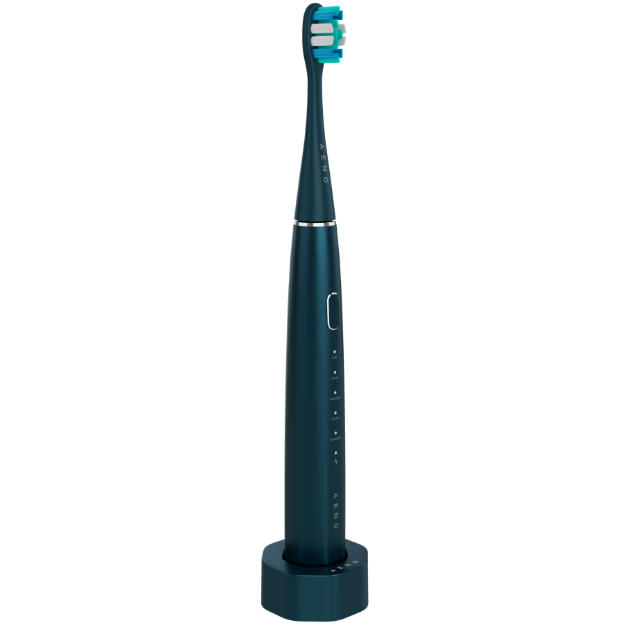 Wireless Tooth Brush, Navy Blue, 3 Brush Heads, 1400mAh, Function: Soft, Clean, Massage, White, Sweep - Slika 3