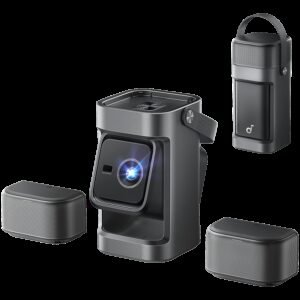 Anker, Soundcore Nebula P1, 1080p Full HD, 650 ANSI Lumens, 20W Detachable Surround Speakers, Dolby Audio, Up to 180" Screen, Google TV, Auto Focus Adjustment