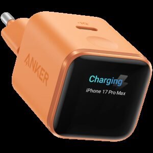 Anker Nano Charger (45W, Smart Display), Smart iPhone Recognition With Care Mode, 45W Max Fast Charging with Smart Power Adjustment, Pocket Size, Powered by GaN