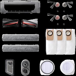 Anker, Eufy S2 Accessories Package, 2 Pairs of Side Brushes, 2 Filter Sets, 1 Roller Brush, 1 Brush Guard, Water Tank Filter, Dust Bag, Brush Guard