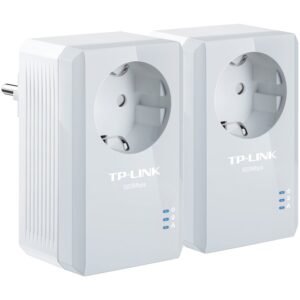 Tp-Link AV600 Powerline Adapter with AC Pass Through Starter Kit, 600Mbps Powerline Data rate, 1 Fast Ethernet port, HomePlug AV standard, Protoc.: IEEE802.3, IEEE802.3u, Range up to 300m, Green Powerline, Plug and Play, Twin Pack