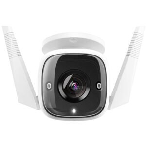 TP-Link C310 Outdoor Security Wi-Fi Camera, 3MP, 2.4 GHz, 2T2R, 2 × External Antennas, 1 × Ethernet Port, Motion Detection and Notifications, Sound and Light Alarm, Remote Control, Two-Way Audio, Sharing to Social Medias, Voice Control