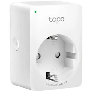 TP-Link Tapo P100(1-pack) Mini Smart Wi-Fi Socket, 220-240 V, 50/60 Hz, Max Load 10 A, 1200W, , 2.4 GHz Wi-Fi, Bluetooth 4.2 (onboarding only), 802.11 b/g/n, Amazon Certified for Humans (FFS), Voice Control (works with Amazon Alexa and Google As.)