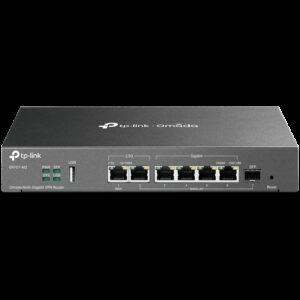 TP-Link ER707-M2 Omada Multi-Gigabit VPN Router,1× 2.5G RJ45 WAN Port,1× 2.5G RJ45 WAN/LAN Port, 1× G SFP WAN/LAN Port, 4× G RJ45 WAN/LAN Ports,1× USB 2.0 port,SSL VPN,OpenVPN,IPsec/ PPTP/ L2TP/ L2TP over IPSec VPN,500000 Conc. Sessions,Load Balance