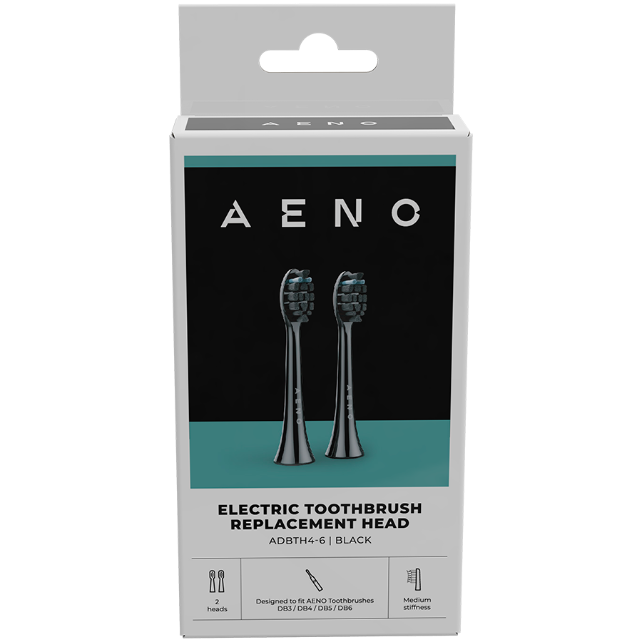 AENO Replacement toothbrush heads, Black, Dupont bristles, 2pcs in set (for ADB0004/ADB0006 and ADB0003/ADB0005) - Slika 2