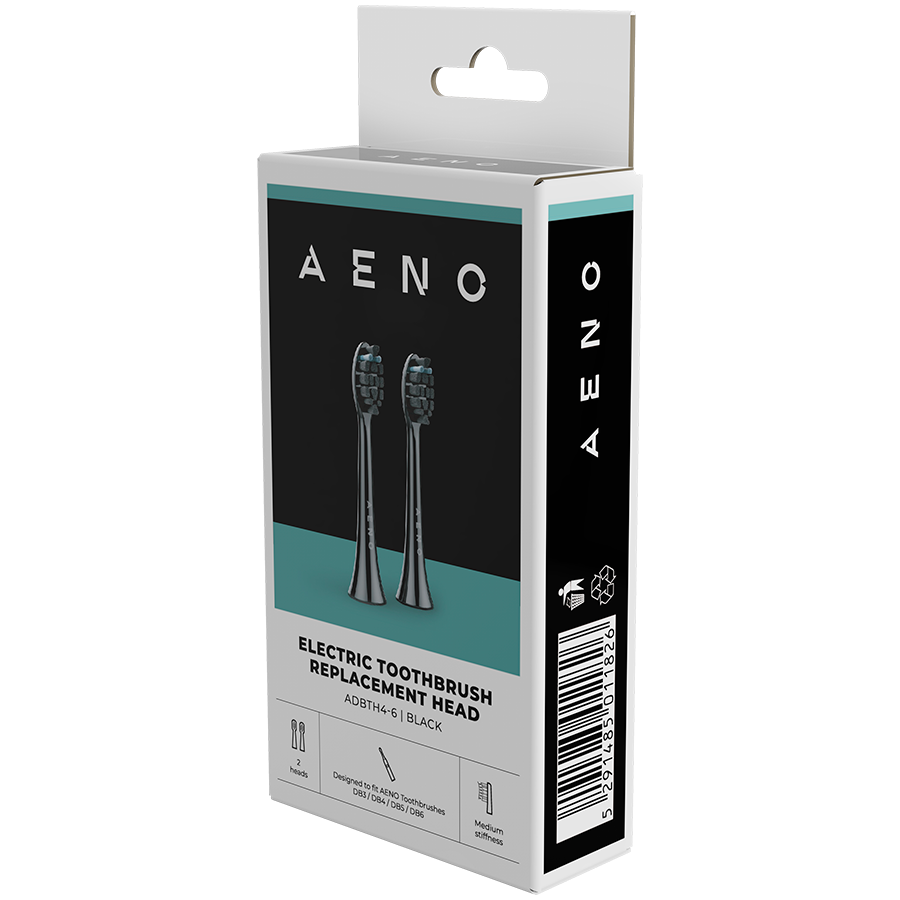 AENO Replacement toothbrush heads, Black, Dupont bristles, 2pcs in set (for ADB0004/ADB0006 and ADB0003/ADB0005) - Slika 3