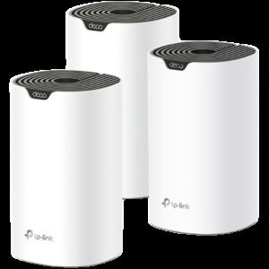 AC1900 Whole Home Mesh Wi-Fi SystemSPEED: 600 Mbps at 2.4 GHz +1300 Mbps at 5 GHzSEPC: 3× Internal Antennas, 3× Gigabit Ports (WAN/LAN auto-sensing)FEATURE: Deco App, Router/AP Mode, IPv6, IPTV, Parental Controls, QoS, MU-MIMO, Beamforming, Alexa
