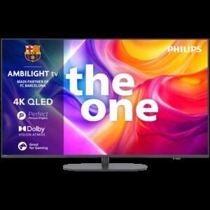 Philips TV LED 65PUS9010/12, The One, QLED AMBILIGHT 4K TV, 164 cm (65"), 144Hz, VRR, FreeSync Smart platform Titan OS, P5 Image processor, Dolby Vision and Atmos