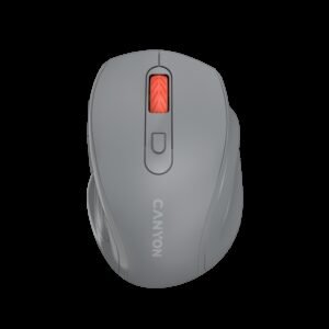 Canyon 6 buttons wireless 2.4Ghz mouse, MX8650A Sensor, DPI up to 1600,Injection case, 3 M life times left and right switches, 2xAAA battery, ABS material. Size: 105x71x40mm, Weight: 59g, Dark grey
