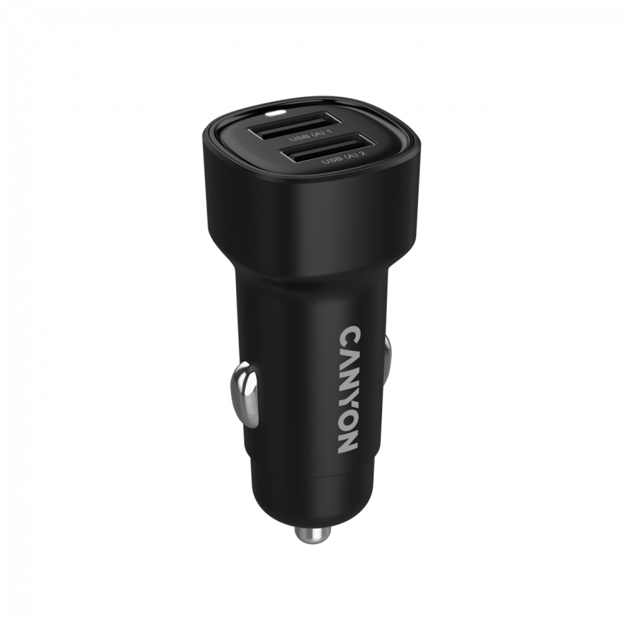 CANYON car charger OnDrive 24 24W 2xUSB-A Black - Slika 3