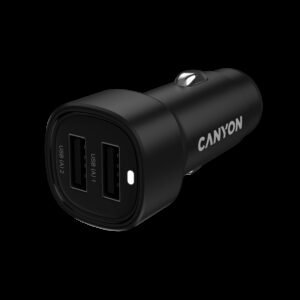 CANYON car charger OnDrive 24  24W 2xUSB-A Black