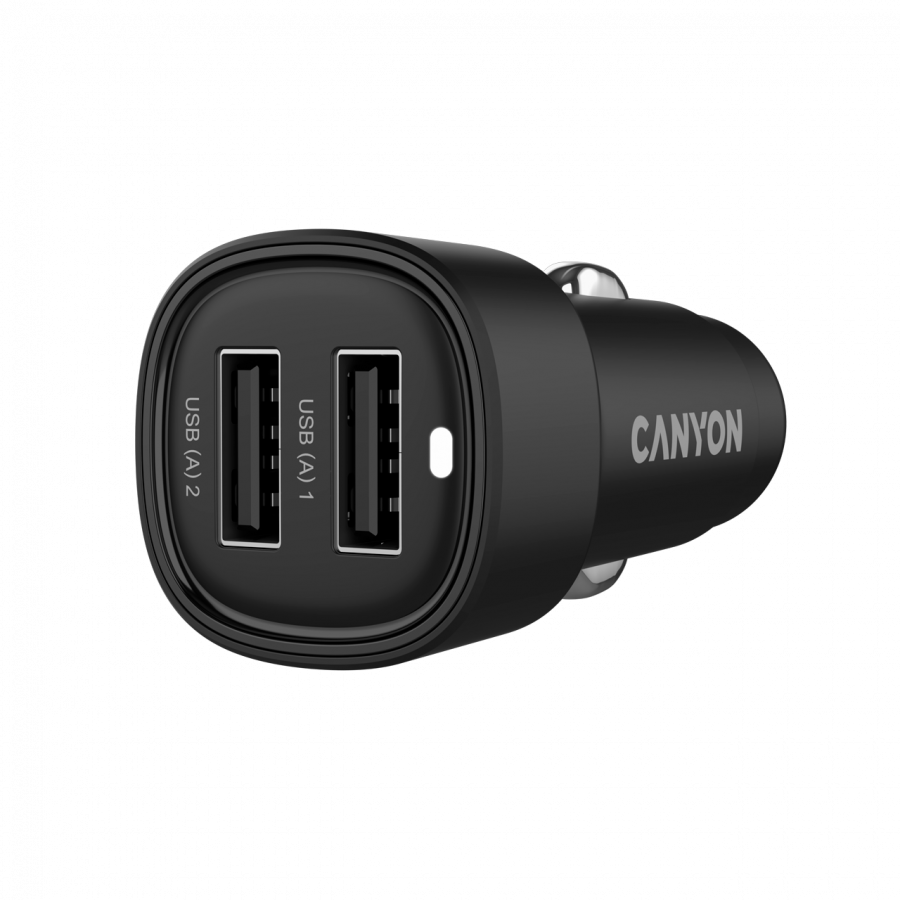 CANYON car charger OnDrive 24 24W 2xUSB-A Black - Slika 2