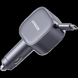 Anker Nano Car Charger (75W, USB-C Port, Built-In Retractable USB-C Cable)