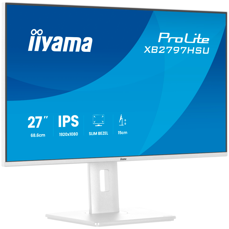 IIYAMA Prolite XB2797HSU-W1 Business Monitor - 68.6 cm (27"), FULL HD (1920x1080), IPS LED, 120Hz, 350 cd/m², matte / white - Slika 3