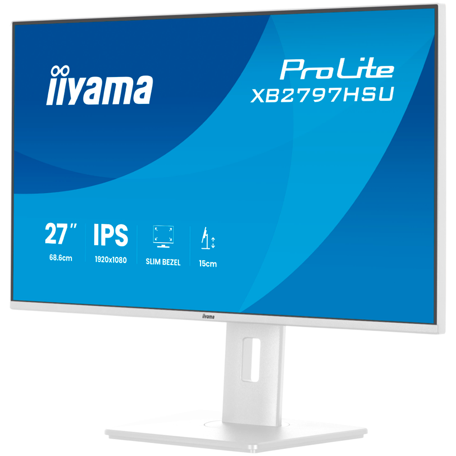 IIYAMA Prolite XB2797HSU-W1 Business Monitor - 68.6 cm (27"), FULL HD (1920x1080), IPS LED, 120Hz, 350 cd/m², matte / white - Slika 4