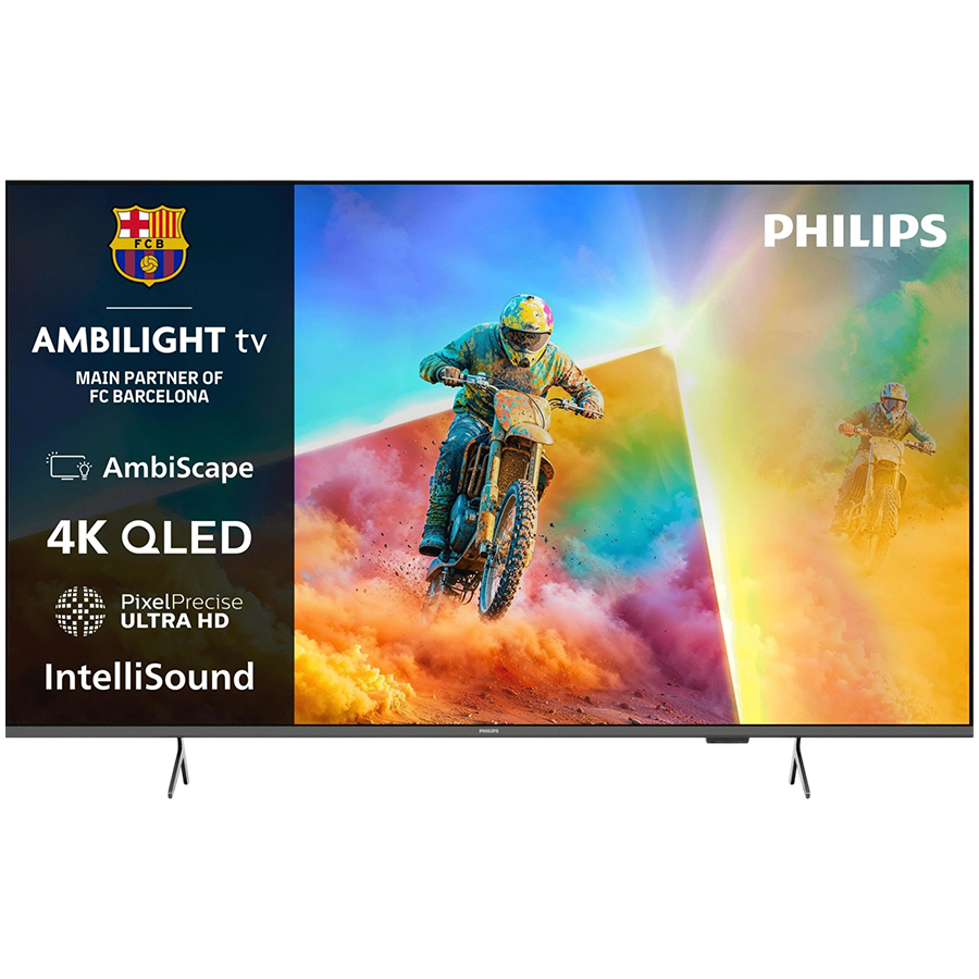 Philips TV QLED 65PQS8501/12, AMBILIGHT 4K QLED TV, 164 cm (65"), Titan OS, AmbiScape, Airplay, P5 Image processor, Dolby Atmos
