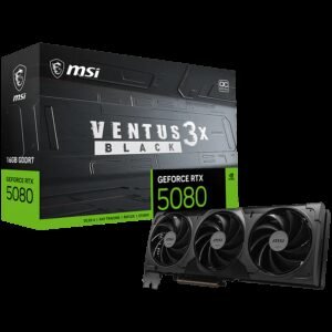 MSI Ventus GeForce RTX 5080 16GB GDDR7 PCI Express 5.0 Graphics Card RTX 5080 16G VENTUS 3X OC BLACK